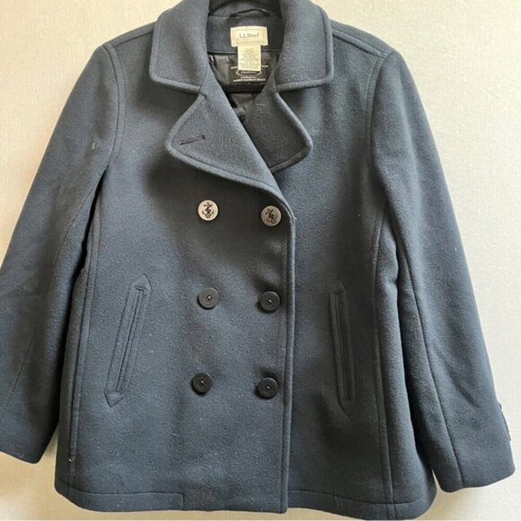 L.L. Bean Wool double breasted pea coat Sz 12P - Picture 1 of 9